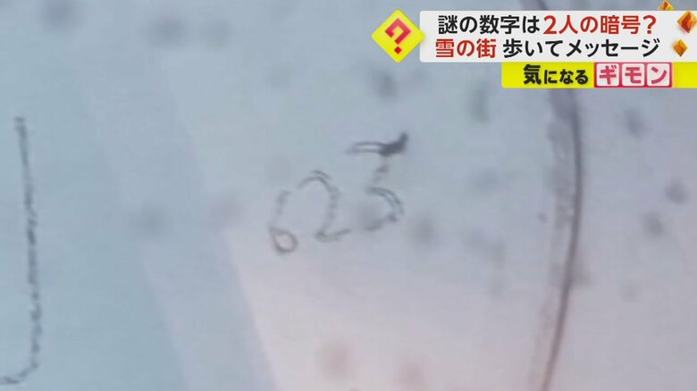 雪上に数字を描き続ける人