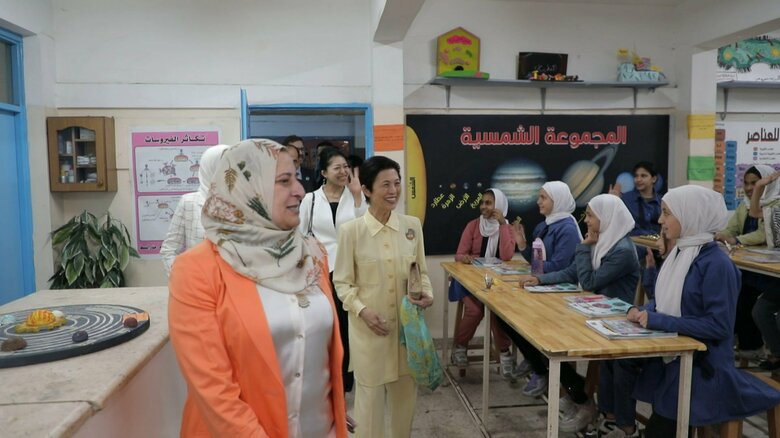 久子さまと承子さまはパレスチナ避難キャンプを訪問された（30日 ヨルダン･アンマン)