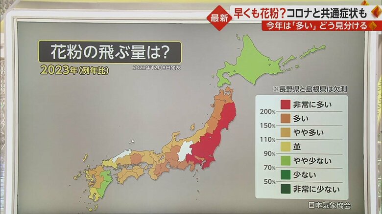 今年は多く飛ぶ「花粉」　コロナ・インフルとの共通症状も…違いは「かゆみ」（1月15日「イット!」）