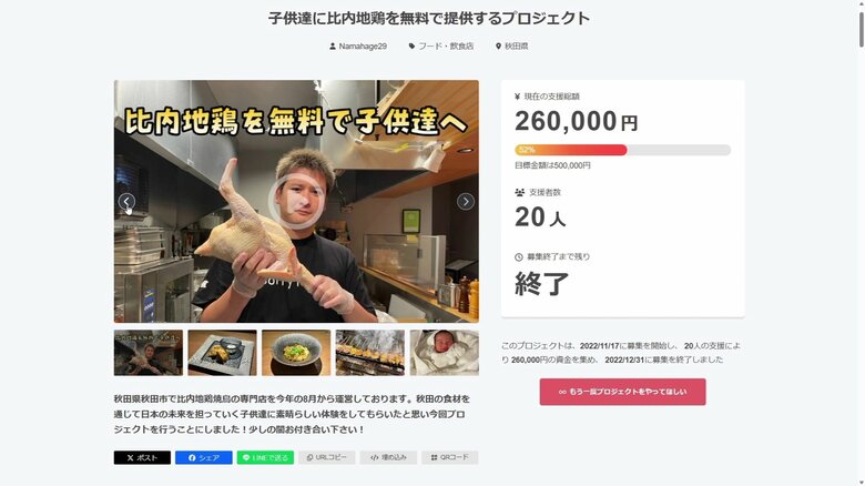 子供たちの食事代を賄うためにクラウドファンデングを活用