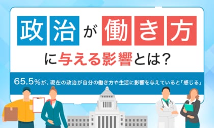 【政治が働き方に与える影響とは?】65.5%が、現在の政治が自分の働き方や生活に影響を与えていると「感じる」