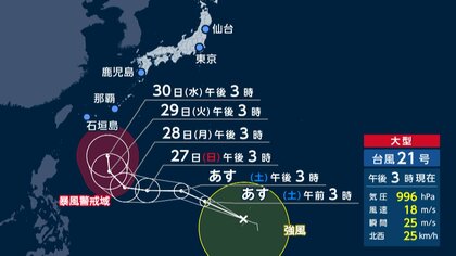 【台風情報】異例の“ハロウィン台風”の可能性　台風21号が来週後半に本州接近のおそれ　3連休に影響か