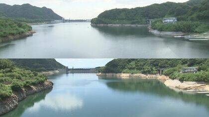 水不足対策で『自主節水』を　熊本・菊池市の竜門ダムの貯水率が7月31日で64.4%　8月8日には60％下回り『取水制限』か