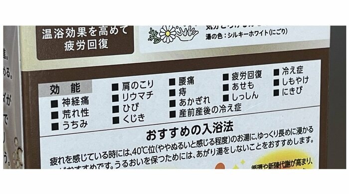 パッケージの裏面には"基本的な効能"が(特集班撮影)