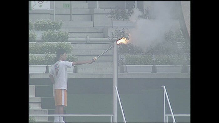 炬火台への点火