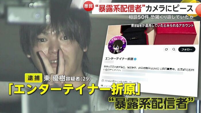 暴露系配信者で活動していた東容疑者