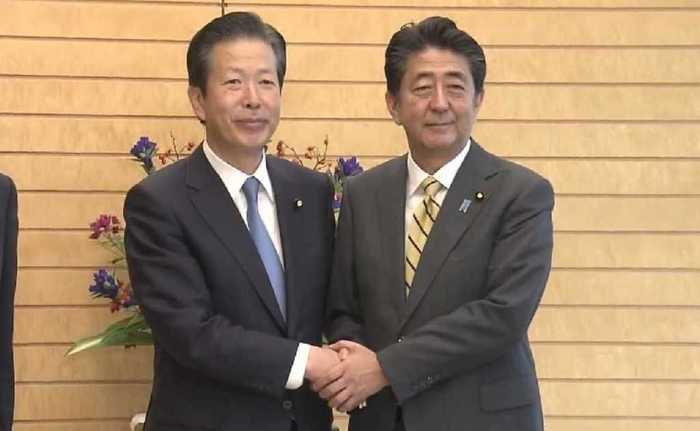 公明党の山口代表と自民党の安倍首相・2019年