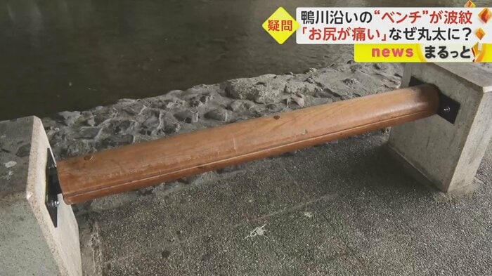 丸太でできたベンチのような物