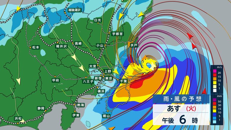 【台風情報】“逆走”台風15号が11日夕方に関東直撃　異例ルートで過去事例が少なく予想外の被害も懸念｜FNNプライムオンライン