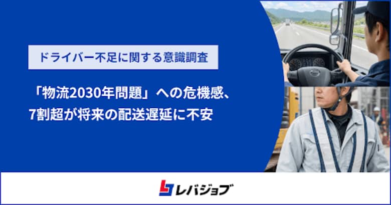 「物流2030年問題」への危機感高まる、7割超が将来の配送遅延に不安