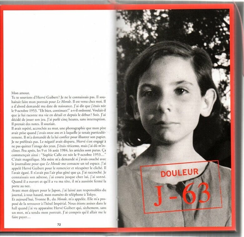 ソフィ・カル《限局性激痛》1984-2003年 © Actes Sud, 2006