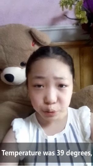 39度の熱が出たと話すソンア