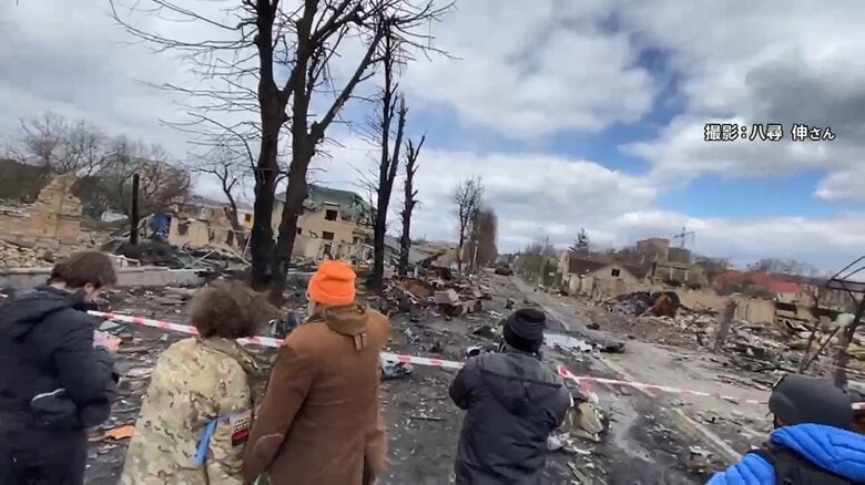 ロシア軍に破壊されたブチャ市内の惨状　撮影：八尋伸さん
