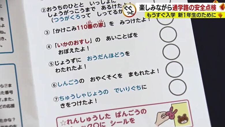 通学路のチェック項目