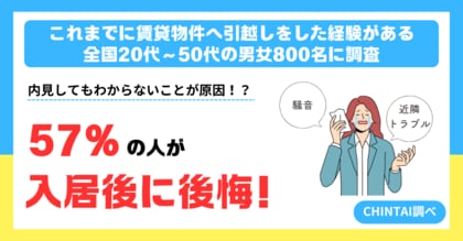半数以上が入居後に後悔!早期退去の理由は「騒音」と「近隣トラブル」賃貸物件入居後の課題調査