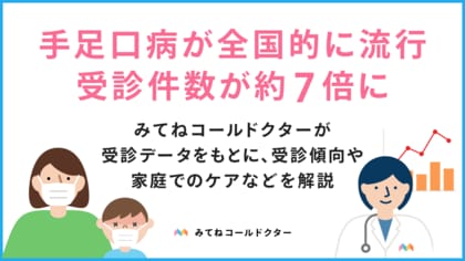 手足口病が全国的に流行。受診動向と今後の流行の見通しをみてねコールドクターが調査