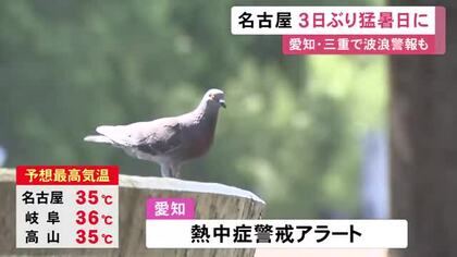 午前11時までに新城で34.1度…5日は愛知県に熱中症警戒アラート 名古屋では3日ぶりの猛暑日となる見込み