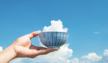 青空に浮かぶ雲が“山盛りのご飯”!? 「雲になにかを足してみた」写真がどれも素敵