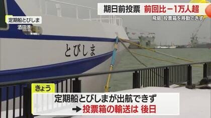 【衆院選】“定期船欠航”で「飛島」の期日前投票運べず　全県で前回衆院選より期日前の出足鈍い　山形
