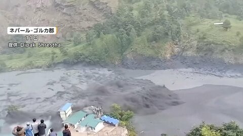 ネパールで再び土石流　5人安否不明　せき止められた川が決壊か