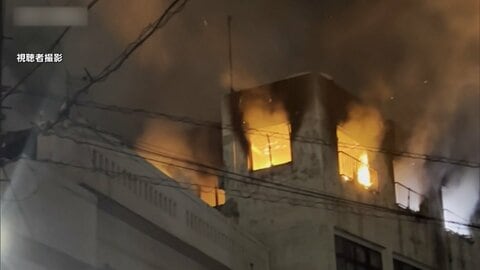 アパート火災で焼け跡から遺体、70代男性と連絡取れず　全焼した部屋は暴力団事務所か　沖縄市