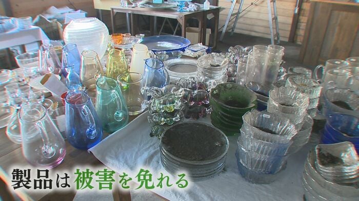被害を免れたガラス製品