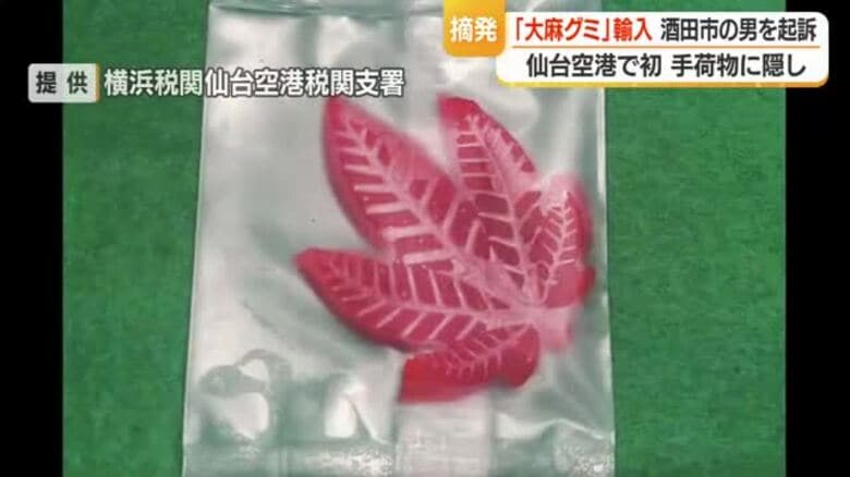タイから仙台へ「大麻グミ」輸入で酒田市の男起訴…バンコク線就航後、仙台空港で警戒強め初摘発　山形｜FNNプライムオンライン