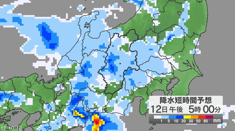 関東甲信地方では「警報級の大雨」の可能性　大気の状態が非常に不安定　13日夜のはじめ頃にかけて激しい雨の降る所がある見込み｜FNNプライムオンライン