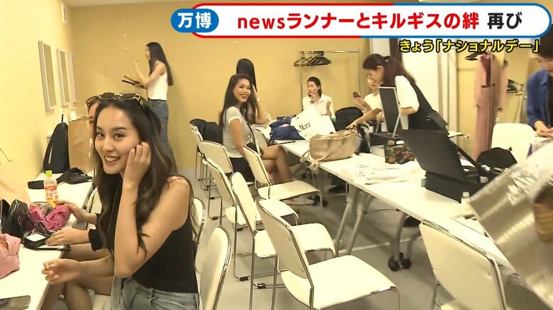 キルギスのモデルさんたちの楽屋