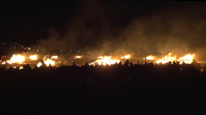 どんど焼きでフィナーレ