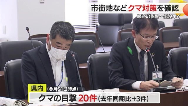 県総合クマ対策推進チーム会議の様子