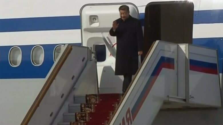 モスクワに到着した習近平国家主席（20日）