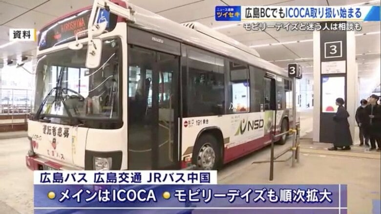 モビリーデイズ車載機をのせていない広島交通のバス