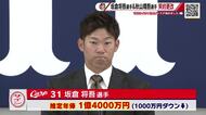 カープ契約更改　坂倉選手1000万円減の1.4億円　秋山選手5000万円減の1.3億円プラス出来高　