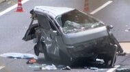 東北道で事故　のり面に衝突、男性運転手投げ出され後続車にはねられ死亡　助手席の男性は軽傷　下り約6時間通行止め