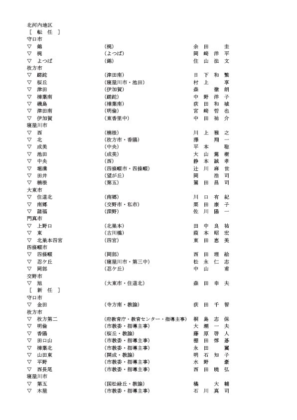 小学校の教頭・転任・新任
