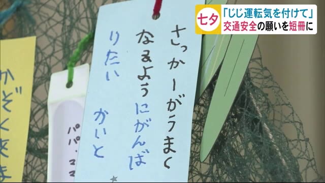 「じじ運転気を付けてね」 子どもたちが短冊に交通安全の願い込める 秋田