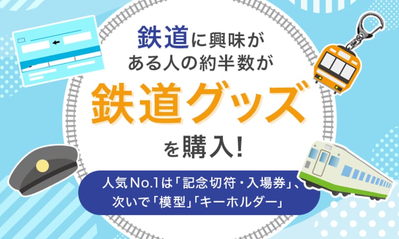 鉄道に興味がある人の約半数が鉄道グッズを購入！人気No.1は「記念切符・入場券」、次いで「模型」「キーホルダー」
