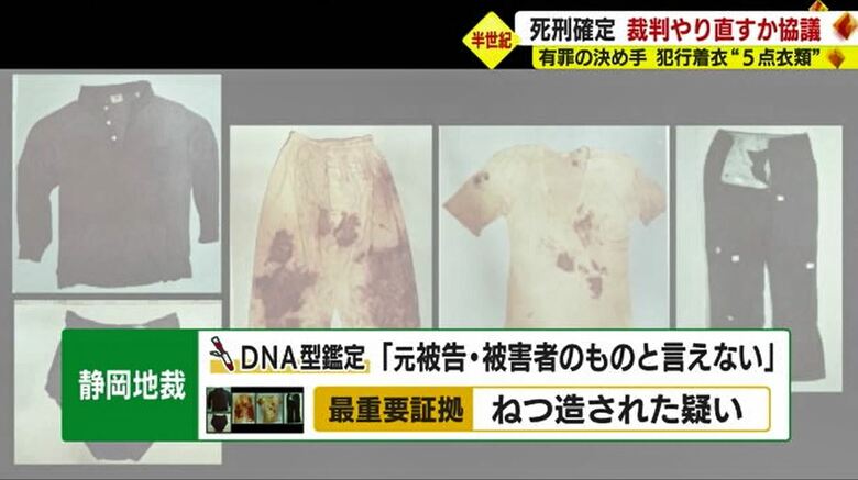 静岡地裁「(犯行着衣は)ねつ造された疑いがある」