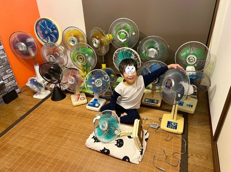 一番手前の扇風機がフォロワーさんからのプレゼントだったもの