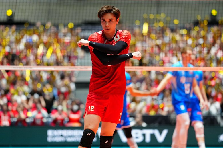 スロベニア戦での髙橋藍