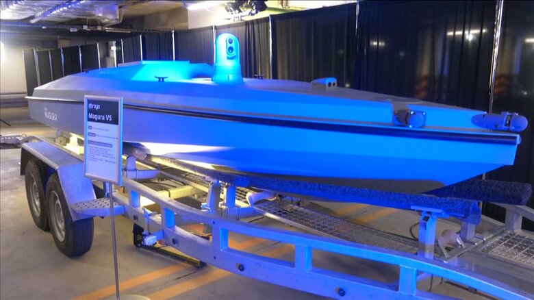 ウクライナ海軍のマグラV5洋上攻撃ドローン。ロシア黒海艦隊に大損害を与えたことで知られる。