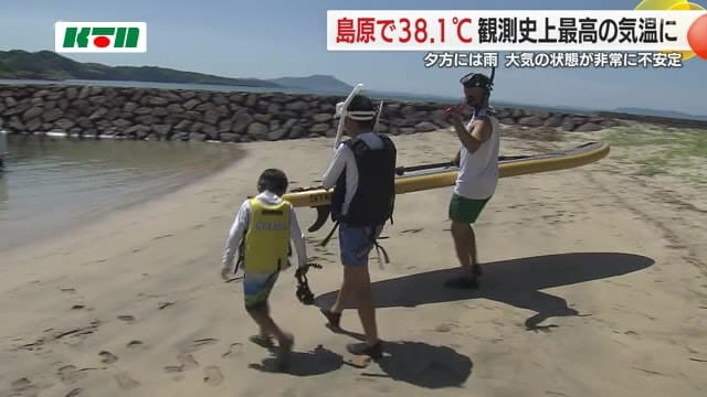 島原で38.1度、松浦で37度で観測史上最高を記録、熱中症17人搬送【長崎】