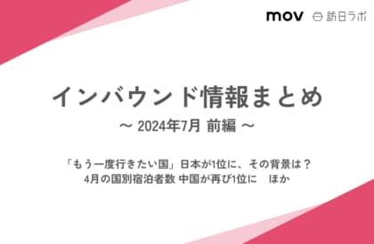 「もう一度行きたい国」日本が1位に、その背景は?:観光・インバウンドの最新動向がわかる!インバウンド情報まとめ「2024年7月前編」を訪日ラボが公開