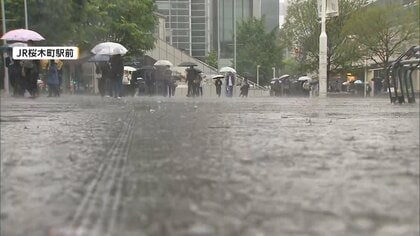 都心で今年一の大雨　朝から大荒れヒエヒエで屋内スポットにぎわう　神奈川で土砂崩れ　歩道通行止めに