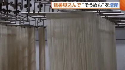 猛暑見込み“そうめん”増産！おいしさの秘密は“8枚”重ねの生地「そうめんで暑い夏乗り切って」新潟・長岡市