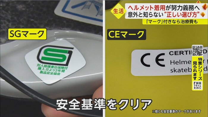 (2)ヘルメットのマークに注目
