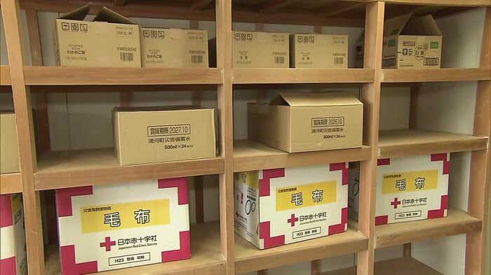 中学校の備蓄庫