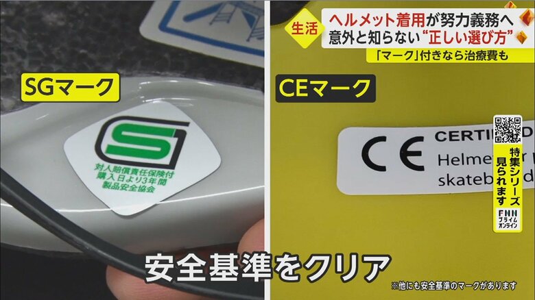 (2)ヘルメットのマークに注目