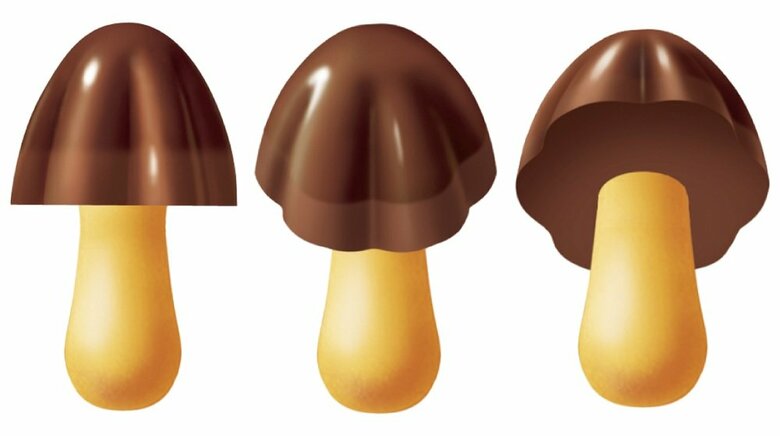 立体商標登録された「きのこの山」形状の一部（提供：株式会社 明治）